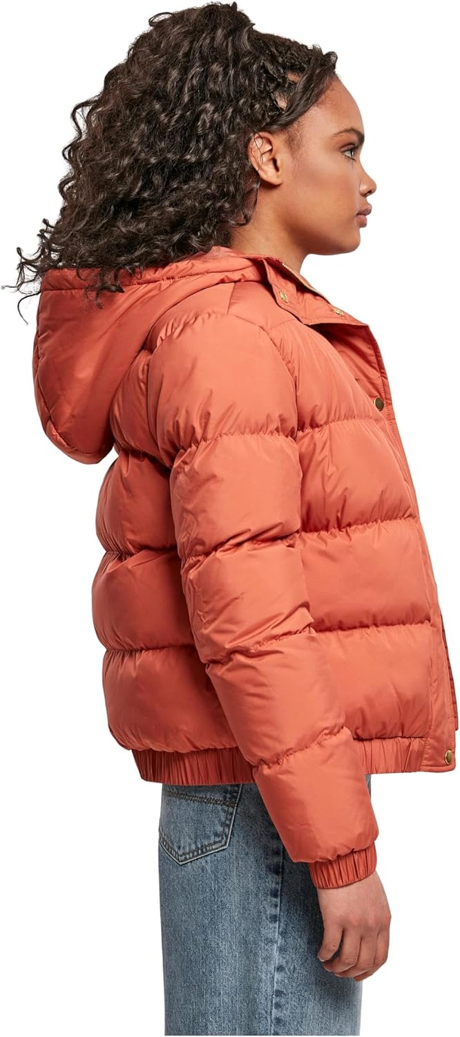 Urban Classics Damen Ladies Hooded Puffer Jacket Jacke XS redearth, XS redearth