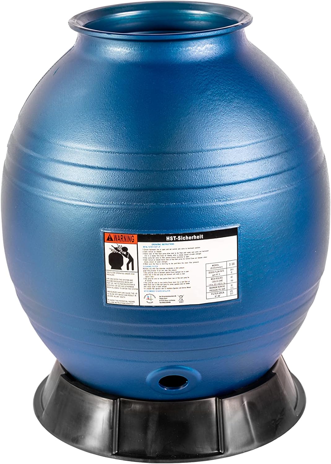 HST Sandfilter Poolfilter bis 35.000 Liter mit Profi Leis Poolpumpe 10000 Liter/Std 400 W mit Vorfil