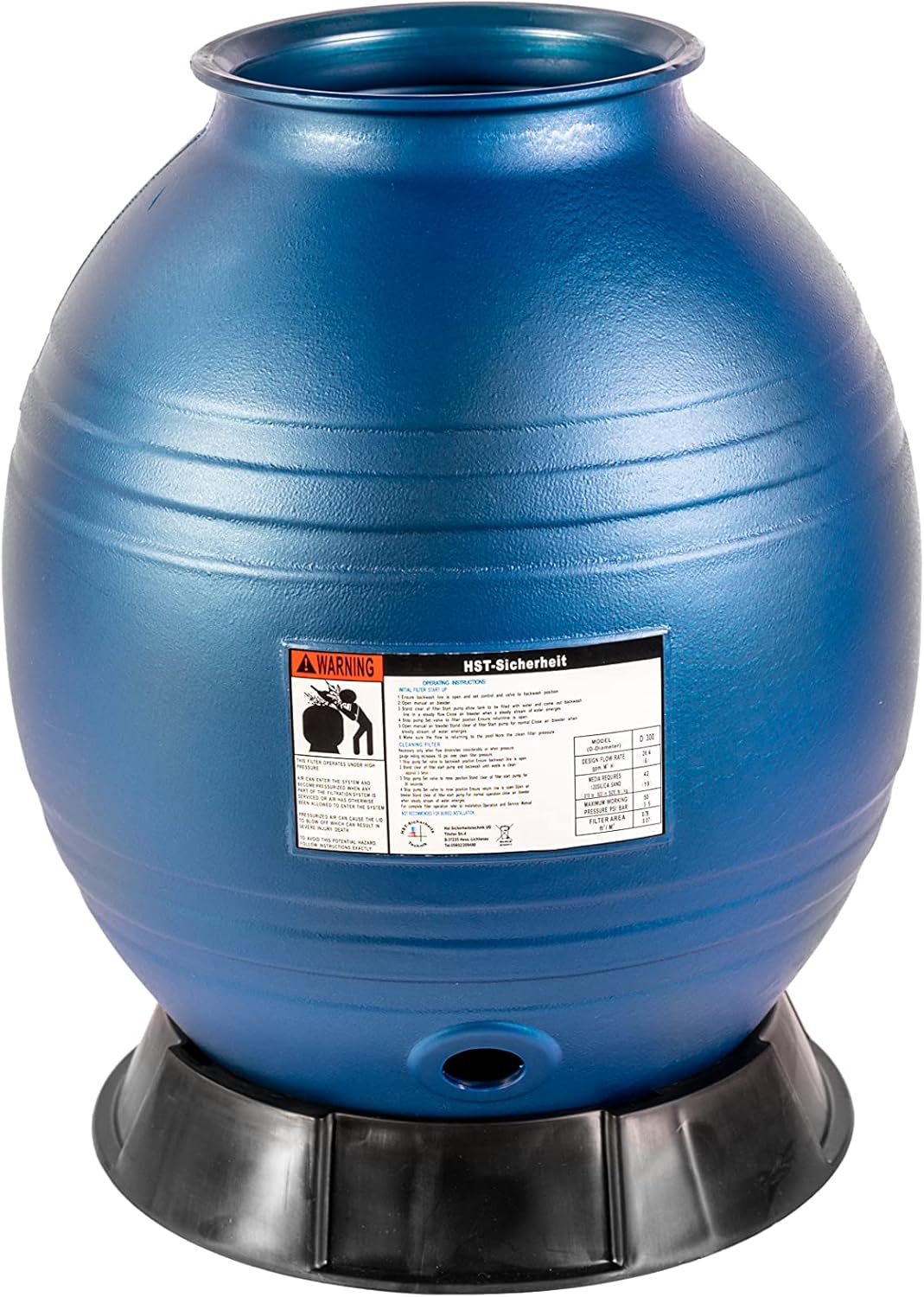 HST Poolfilter Sandfilter bis 35.000 Liter mit Leis Profi Poolpumpe 8000 Liter/Std 350 W mit Vorfilt