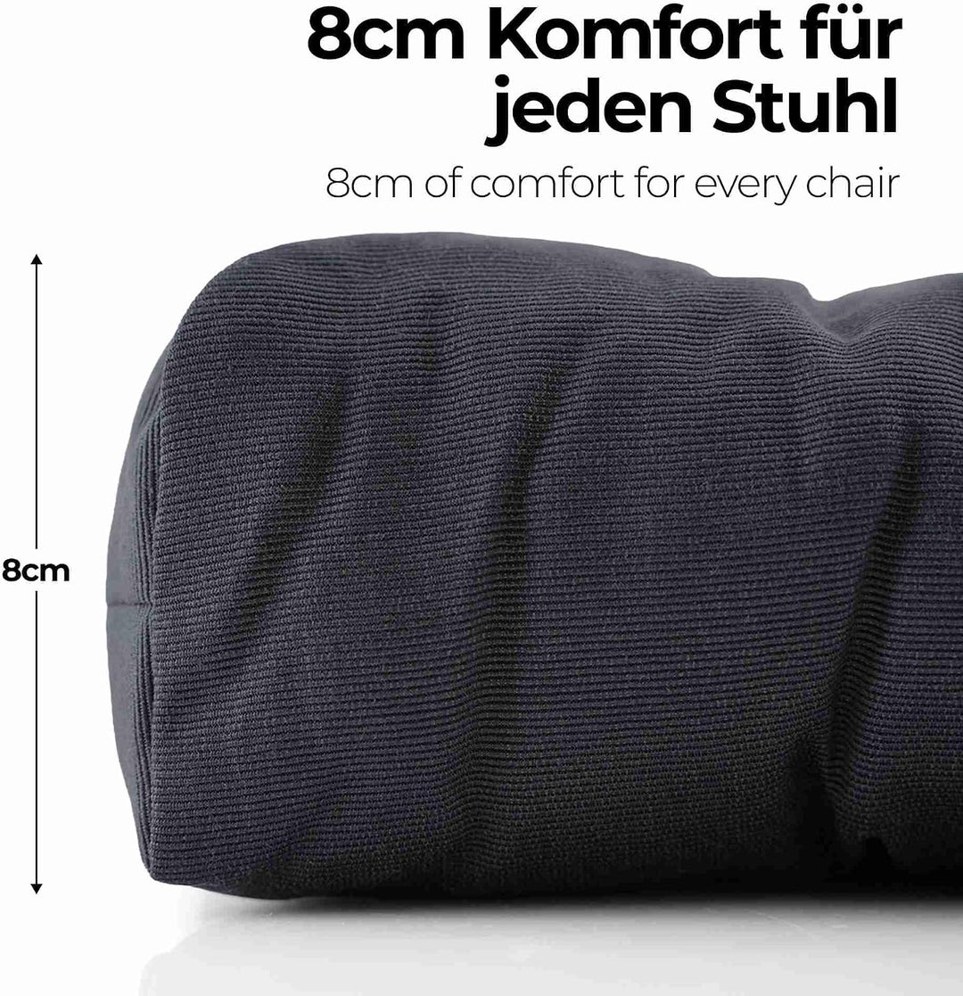 etérea Sitzkissen 42x42 cm 2er Set - Anthrazit 8 cm hoch - Bodenkissen für Indoor, Outdoor, Küche, G