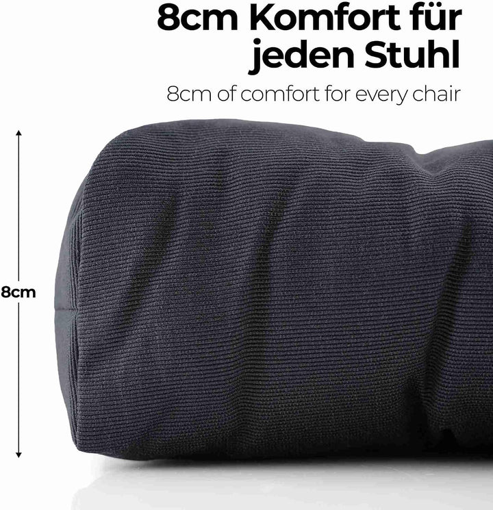 etérea Sitzkissen 42x42 cm 2er Set - Anthrazit 8 cm hoch - Bodenkissen für Indoor, Outdoor, Küche, G