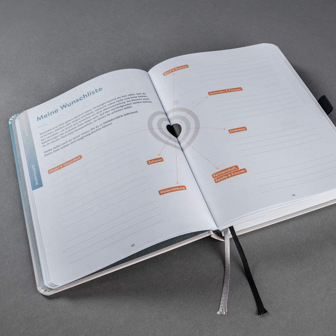 DRAN BLEIBEN Erfolgsjournal – für Ziele, Fokus, Selbstreflexion, Achtsamkeit & persönliche Entwicklu