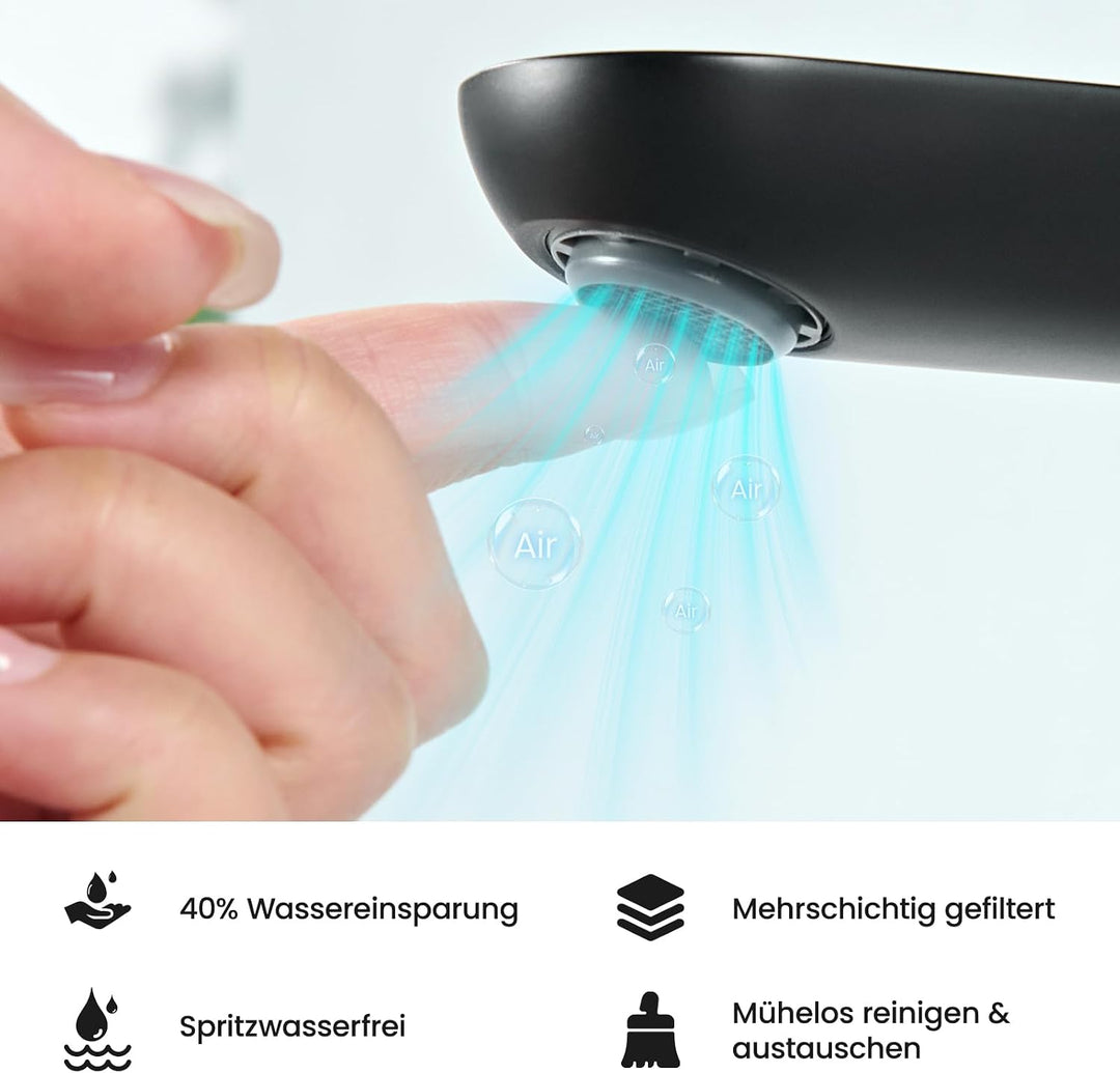 CECIPA Wasserhahn Bad Schwarz, Waschtischarmatur mit Auslauf Höhe 10cm, Schwarz