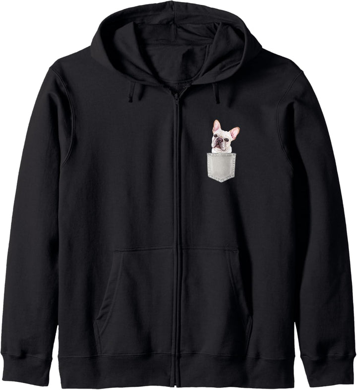 FRENCHIE Hund in Brusttasche Dog In A Pocket Geschenk Kapuzenjacke