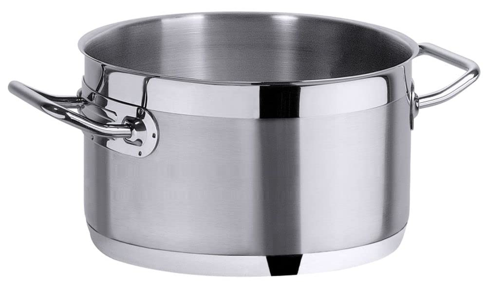 Contacto Professioneller niedriger Edelstahl Kochtopf Suppentopf Fleischtopf 16 cm in Gastroqualität