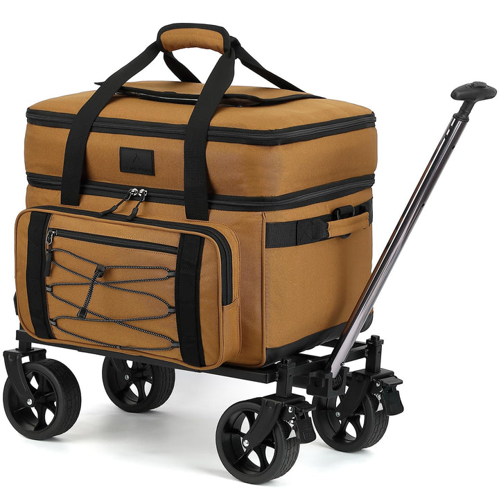 Grosse Kühltasche mit Rollen 50L/ 80 Cans Kühler mit Rädern und Griff Isolierter Kühltrolley Thermot