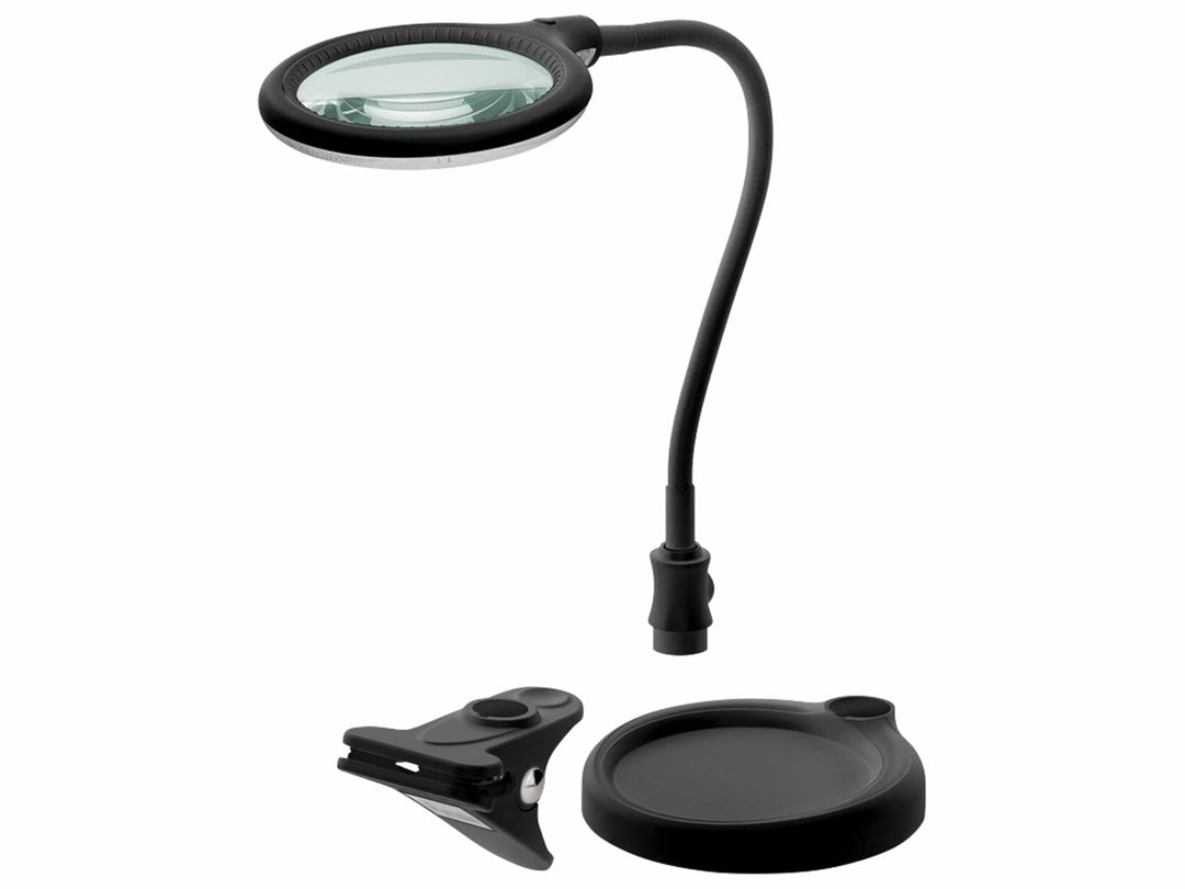 goobay 64990 LED Lupenleuchte - Lupenlampe mit Standfuss - Standlupe Licht - 6 W Leistungsaufnahme -