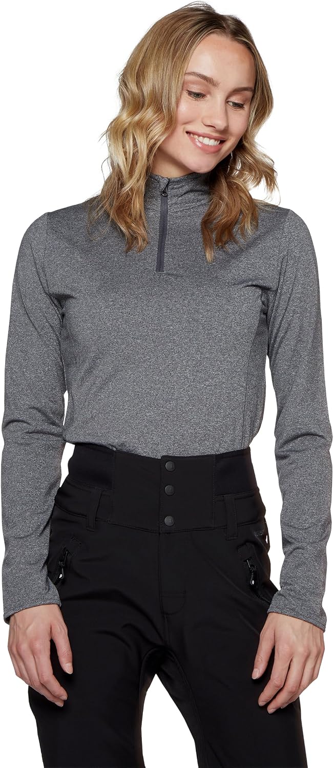 Protest Damen 1/4-reissverschluss FABRIZOM L Dark Grey Melee, L Dark Grey Melee