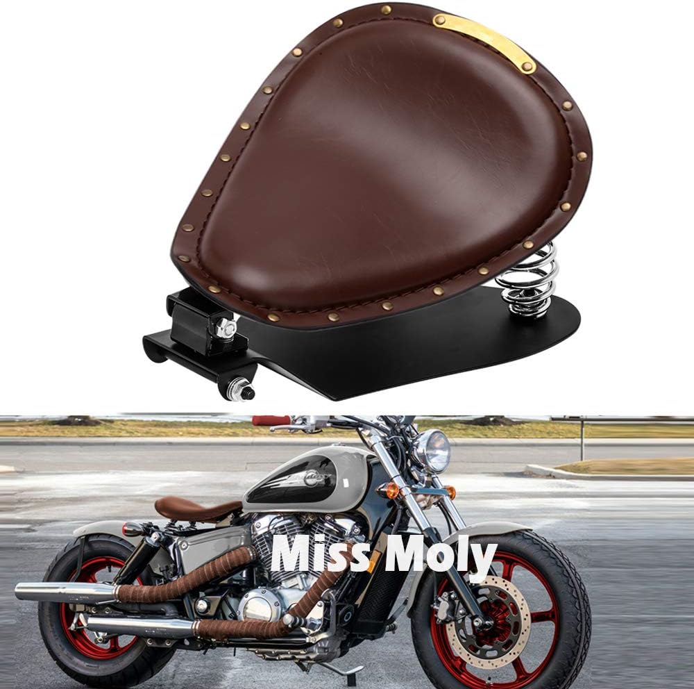 Motorrad Leder Solo Sitz, Motorrad Sitz Mit Frühling Grundplatte für Bobber Sportster XL1200 883 48