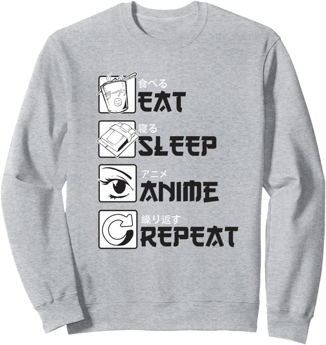 Eat Sleep Anime Repeat Anime Merch Anime Stuff Otaku Anime Sweatshirt