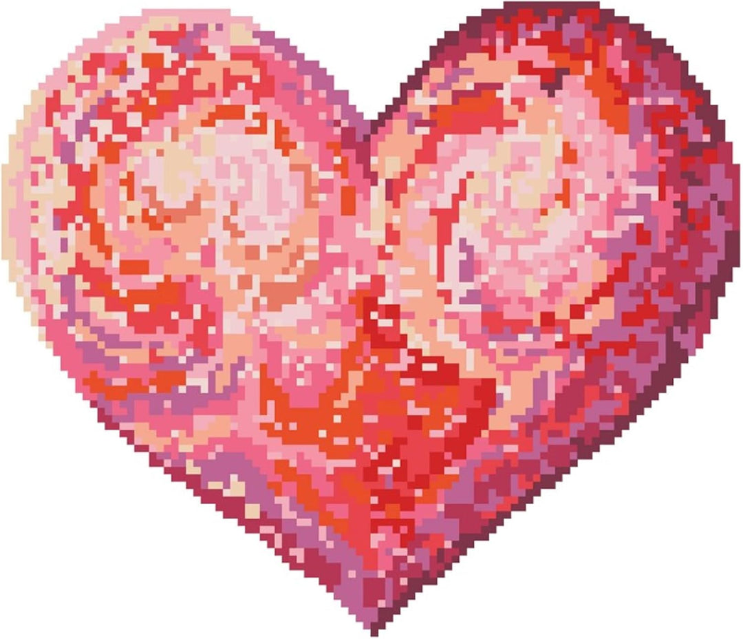 Diamond Dotz DD5-035 Herz, ca. 30,5 x 30,5 cm gross, Diamond Painting, Malen mit Diamanten, funkelnd