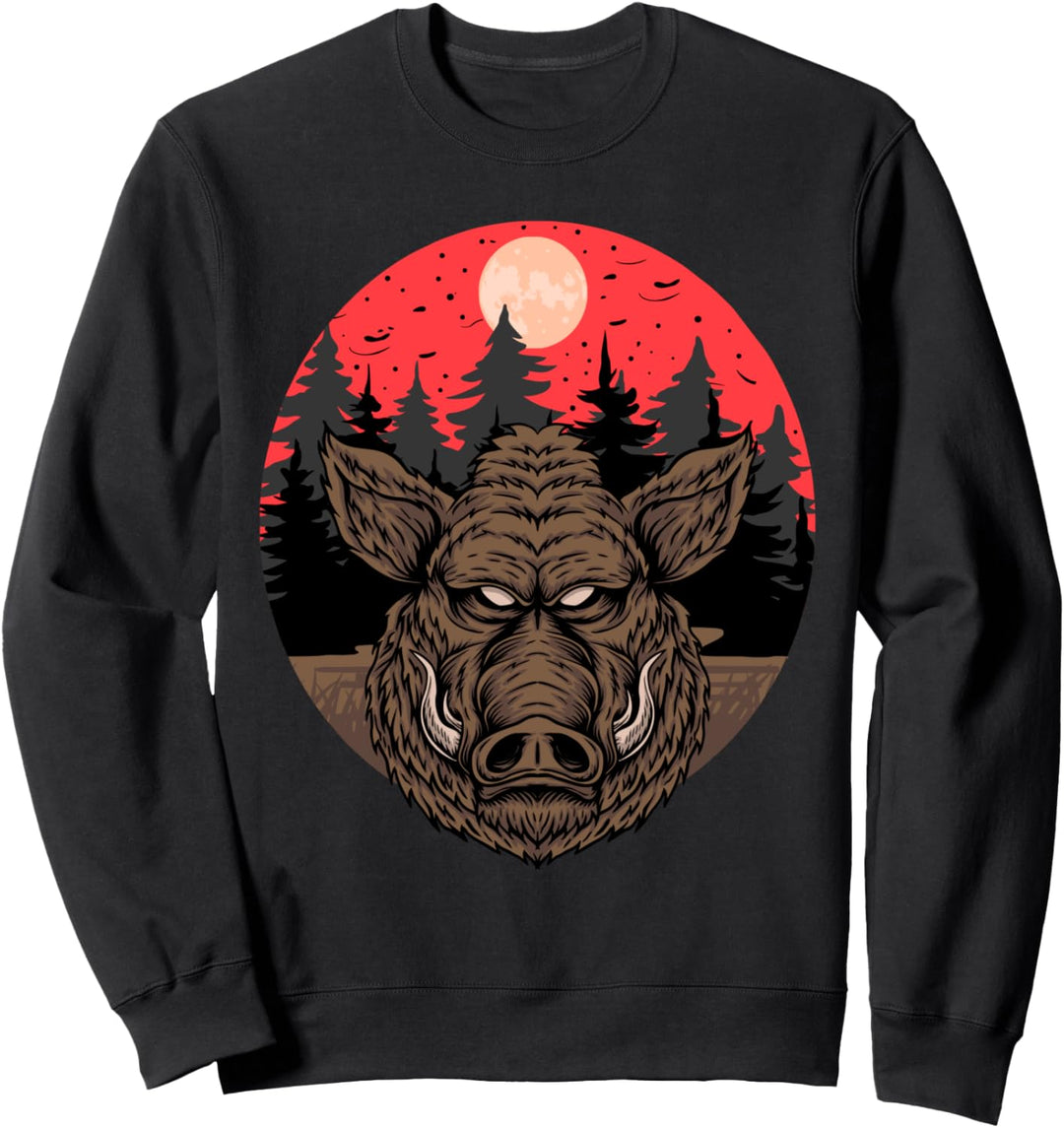 Wildschwein Vollmond Heil Reh Hunter Weidmannsheil Hunt Sweatshirt