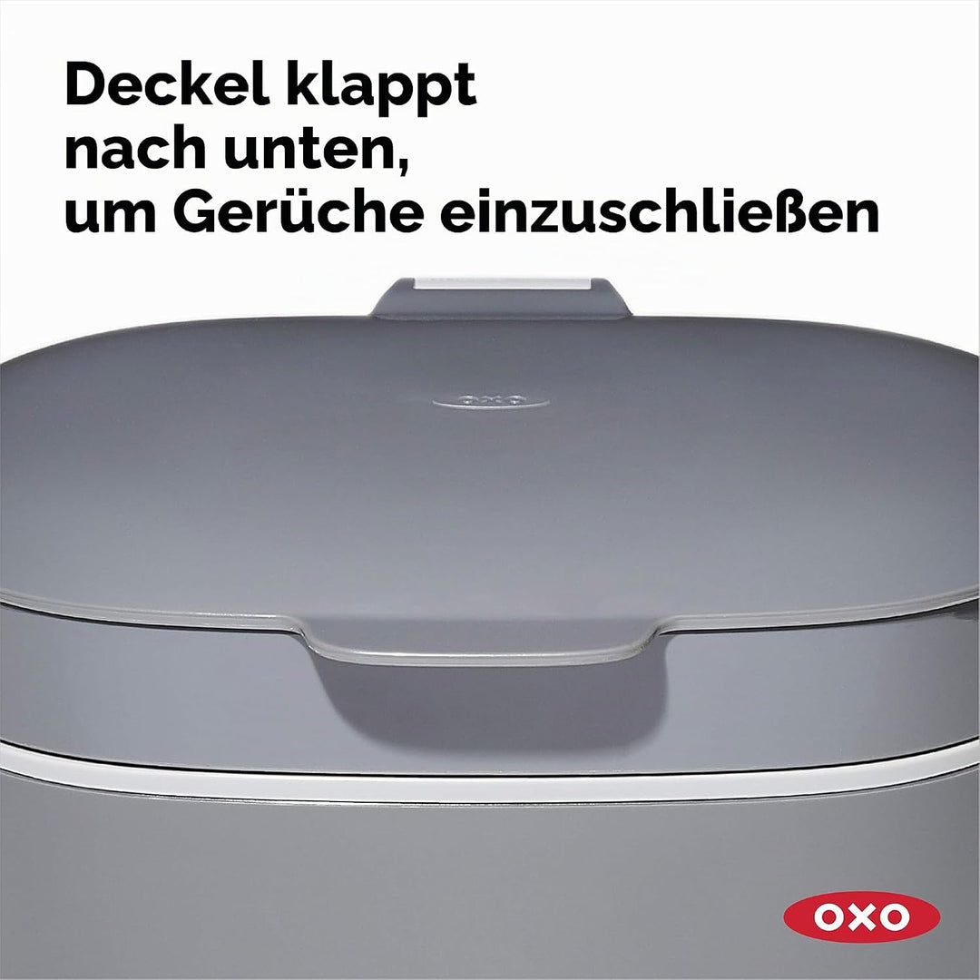 OXO Good Grips Komposteimer anthrazit – geruchsdichter Biomülleimer für die Küche – 6,6 l 6.6L Grau,