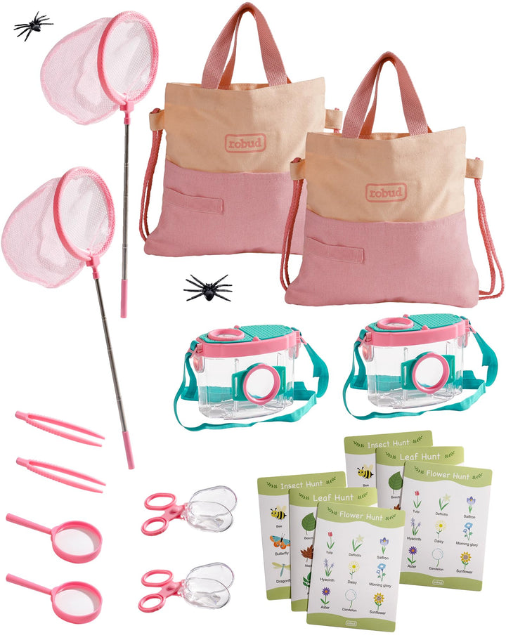 ROBUD Doppel-Set für Kinder, Outdoor-Entdecker-Set, 20-teilig, Insektenfang-Abenteuer-Sets mit Schme