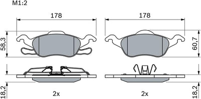 Bosch BP1196 Bremsbeläge - Vorderachse - ECE-R90 Zertifizierung - vier Bremsbeläge pro Set