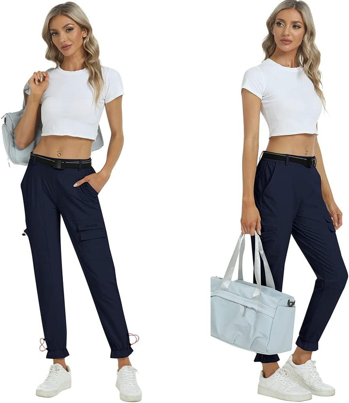 MoFiz Wanderhose Damen Leichte Cargohose Atmungsaktiv Trekkinghose Workout Wasserdicht Winddicht Cas