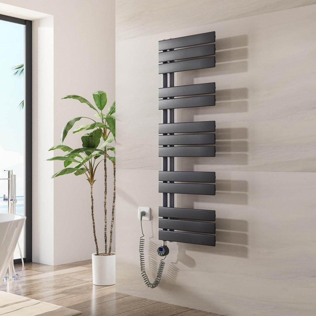 Heilmetz Badheizkörper Elektrisch 1176 x 400 mm,Flach Bad Heizkörper mit Digitalem Thermostat,Elektr