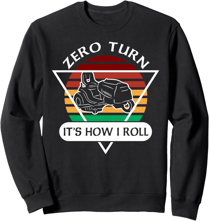 Lustige Null-Wende-Rasenmäher Vintage Sonnenuntergang Hof Ar Sweatshirt