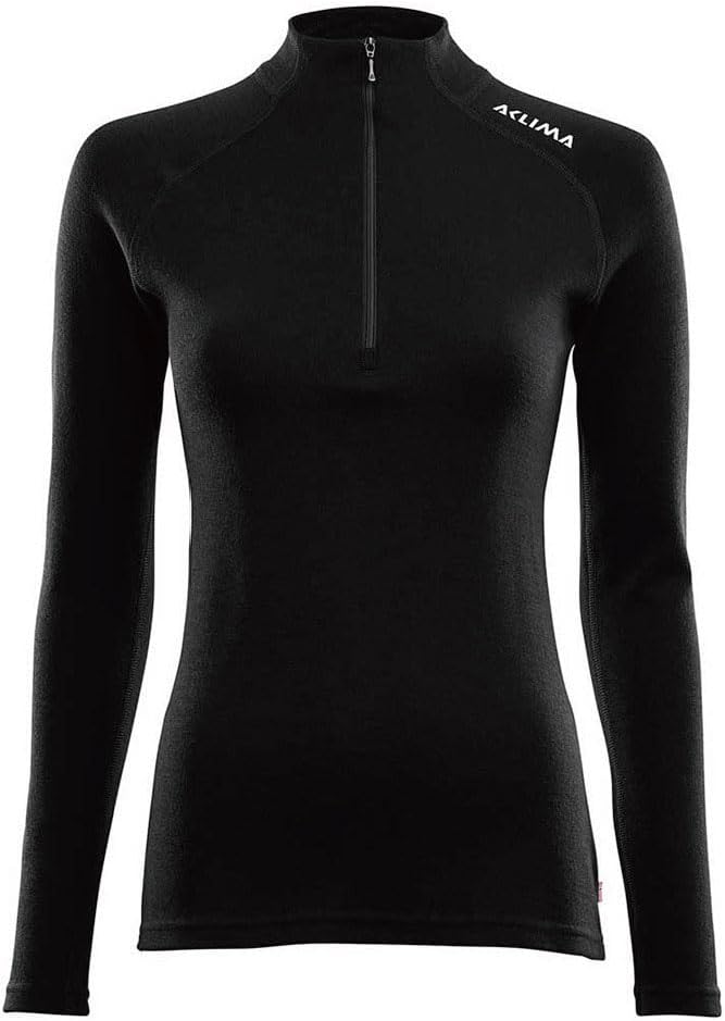 Aclima WarmWool Stehkragen Zip Shirt Damen schwarz