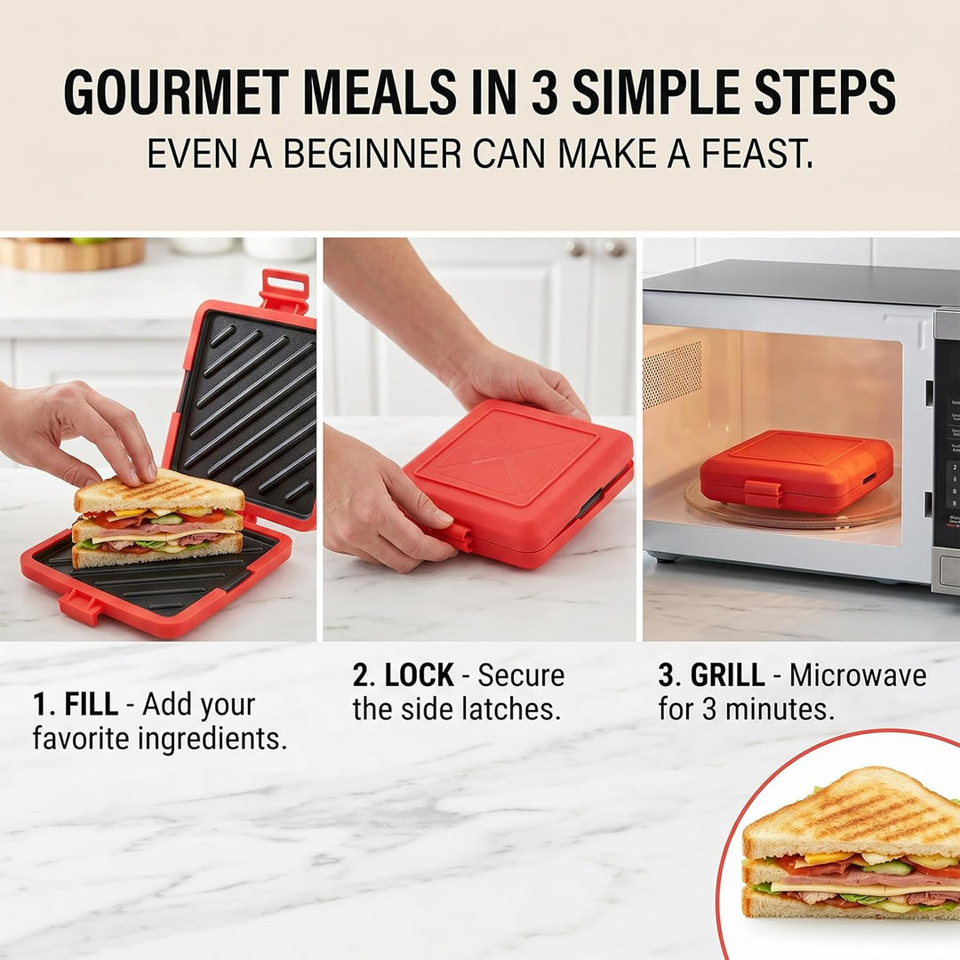 DASIAUTOEM Sandwichmaker, Quadratische Platten, RockStone Steinbeschichtung Antihaft, Für Sandwiches