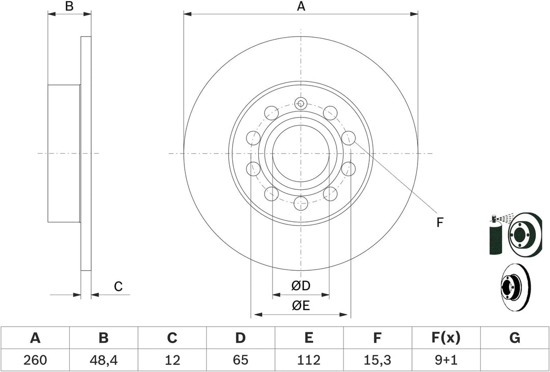 Bosch BD2079 Bremsscheiben - Hinterachse - ECE-R90 Zertifizierung - zwei Bremsscheiben pro Set