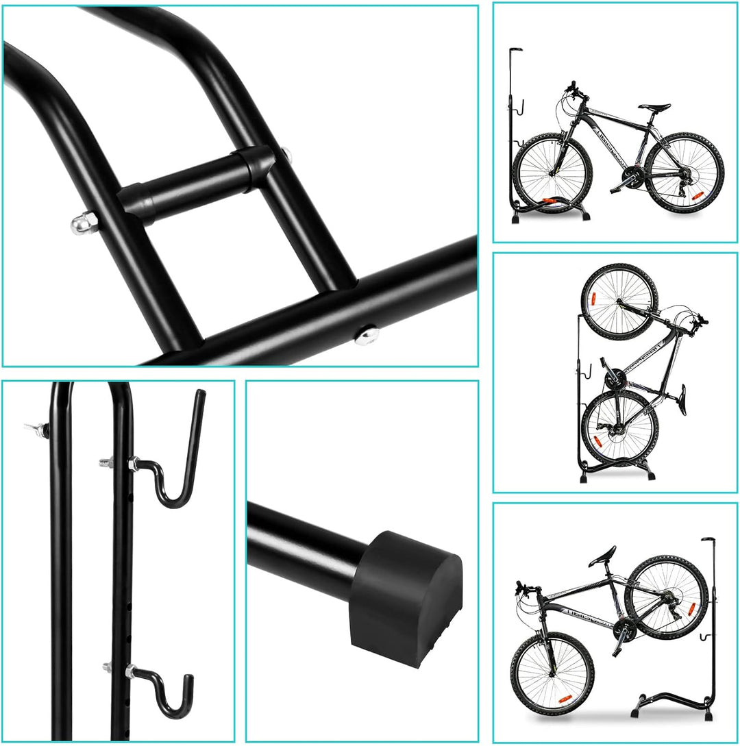Hebitod Fahrradständer Boden 2x, 20 bis 29 Zoll, Fahrradhalter Aufstellständer, Bodenständer für Vor