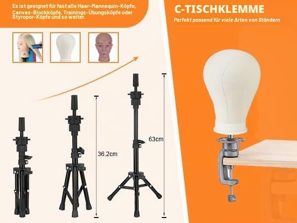 Neverland Beauty &amp; Health 23"(58cm) Perückenkopf,Perücke kopf mit Perückenständer,Perücke machen Man