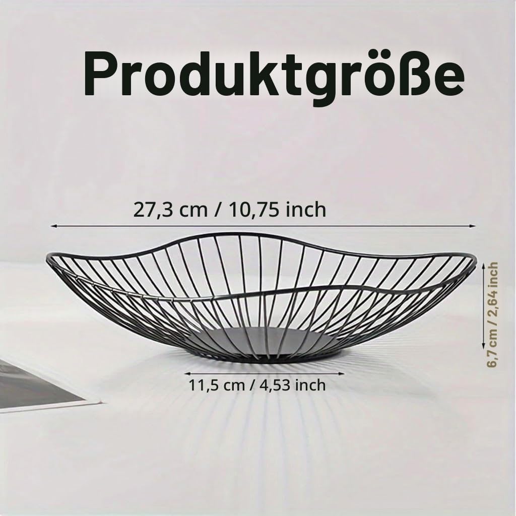 2er Set Obstkörbe Metall, Moderner Metall Obstkorb mit Hohlraum design,Flacher Obstkorb, für Haushal