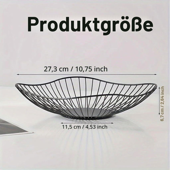 2er Set Obstkörbe Metall, Moderner Metall Obstkorb mit Hohlraum design,Flacher Obstkorb, für Haushal