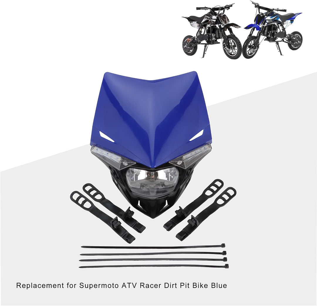 GOOFIT Blau H4 12V 35W Scheinwerfer Mini Blinkerleuchten Lichtmaske mit Front Verkleidung Ersatz für