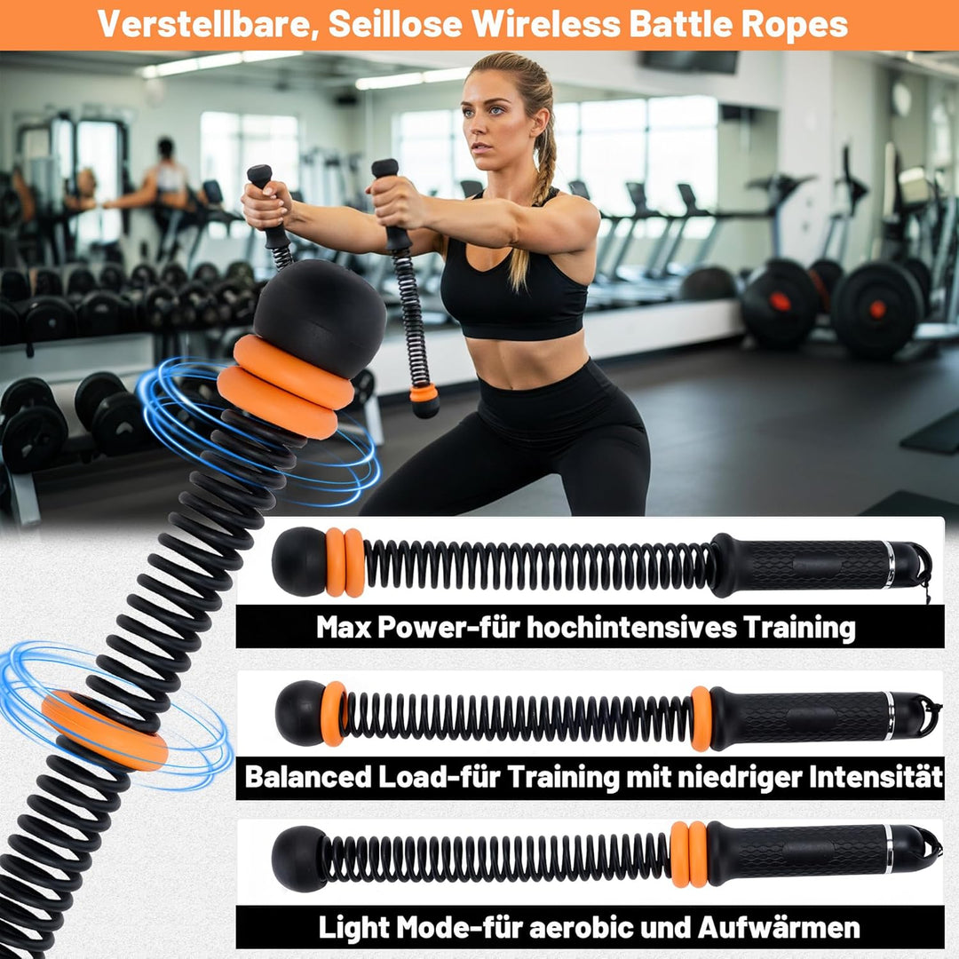 Weighted Battle Rope Without Rope 2 Pack Quiet Adjustable Ropeless Battle Ropes for full Body Traini