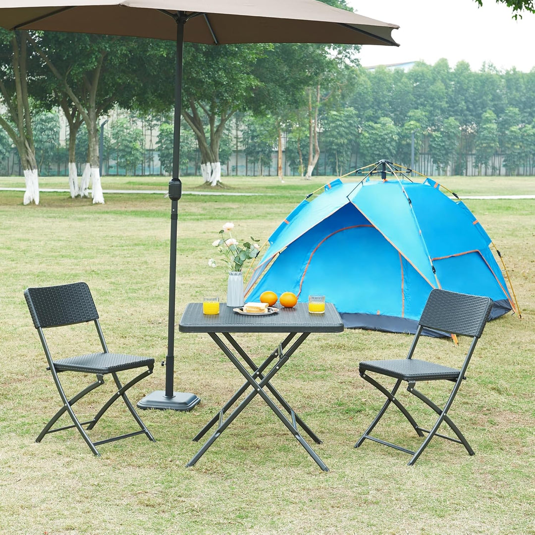 [en.casa] Klapptisch Mark Gartentisch Campingtisch klappbar 78 x 78 x 74 cm quadratisch Picknicktisc