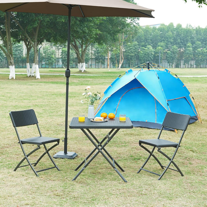 [en.casa] Klapptisch Mark Gartentisch Campingtisch klappbar 78 x 78 x 74 cm quadratisch Picknicktisc