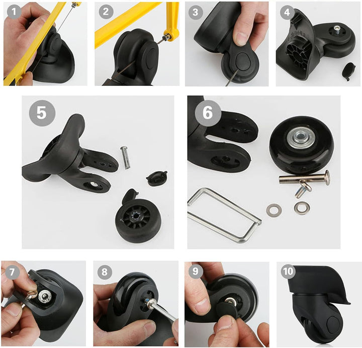 4 Stück Gepäck Ersatzräder Gummi Ersatz Räder Koffer Ersatzräder Gepäckkoffer Rad Gummi-Lenkrollen K