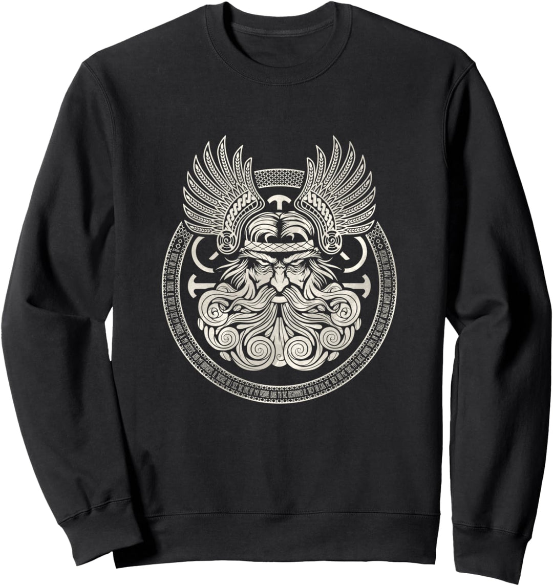 Viking Valhalla awaits Nordic Heritage Veteran Odin face Sweatshirt