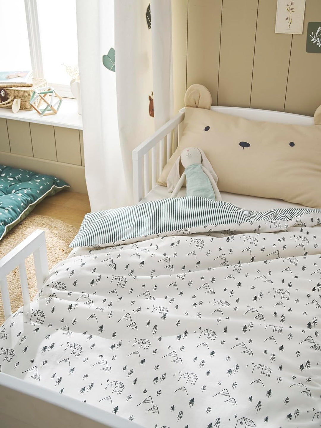 VERTBAUDET Baby-Bettbezug Hygge, beige, bedruckt, 80 x 120 cm Beige 80X120, Beige 80X120