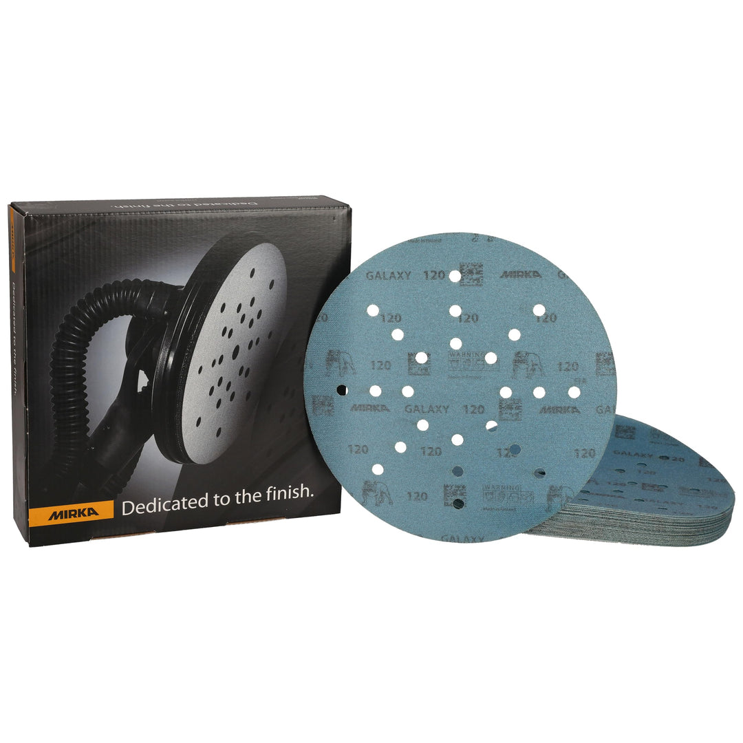 Mirka Galaxy Schleifpapier 225mm Klett Korn 120 / für Langhalsschleifer / 25 Stk Schleifscheiben, Ko