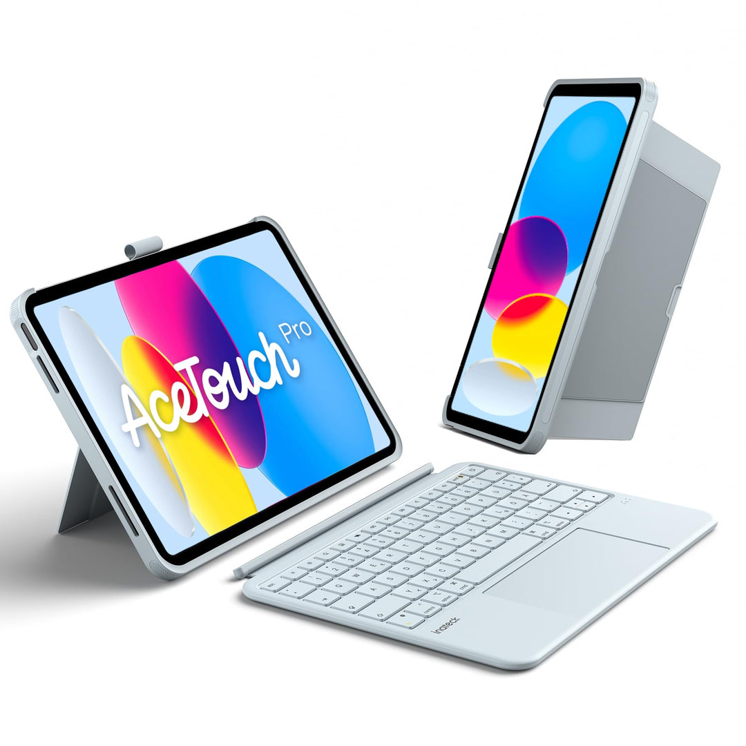 Inateck AceTouch Pro Hülle mit Tastatur für iPad 11 A16 2025 11 Zoll, iPad 10. Gen 2022 10,9 Zoll, 5