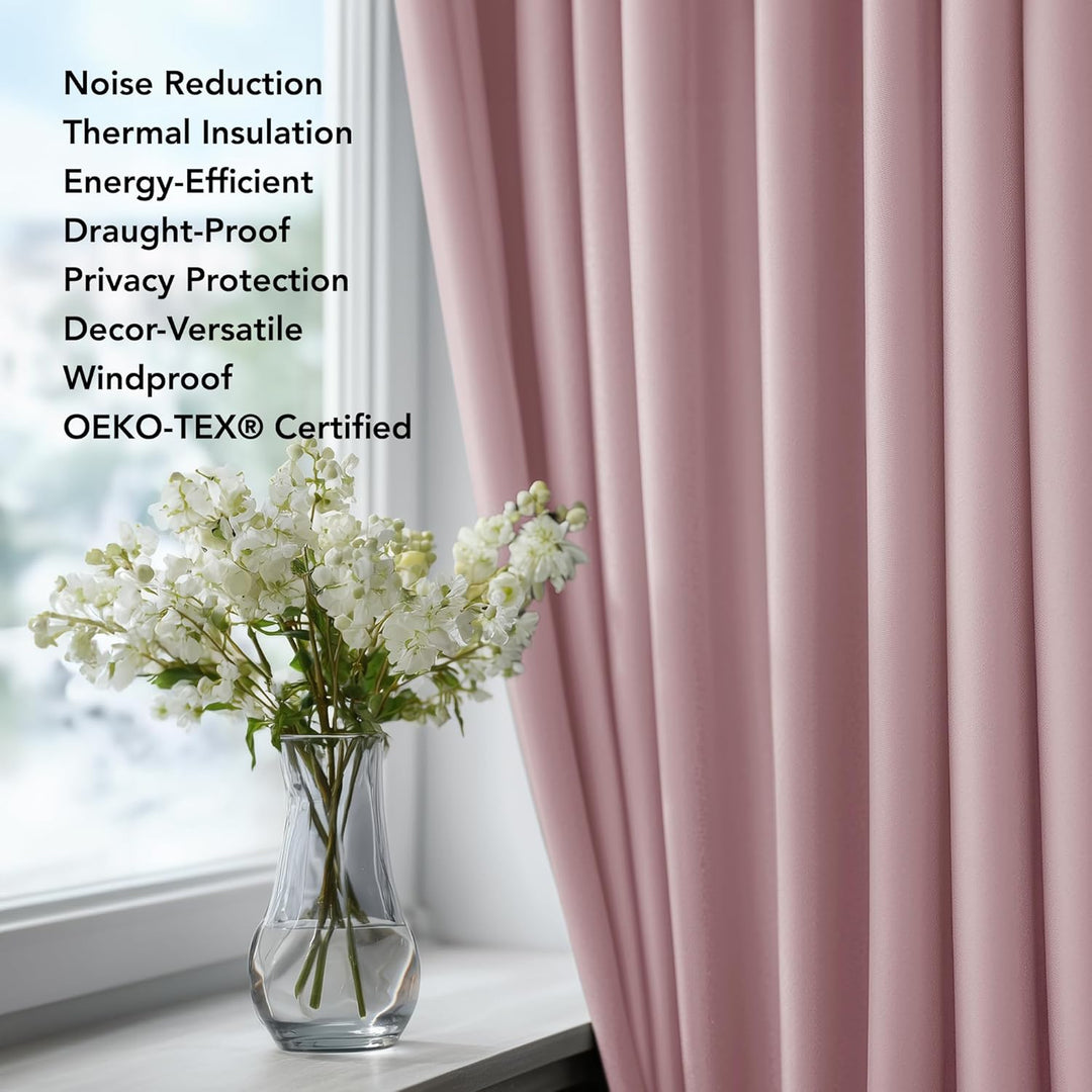 Deconovo Blickdicht Gardinen mit Ösen für Schlafzimmer Thermogardine Kälteschutz Vorhang Blickdicht,