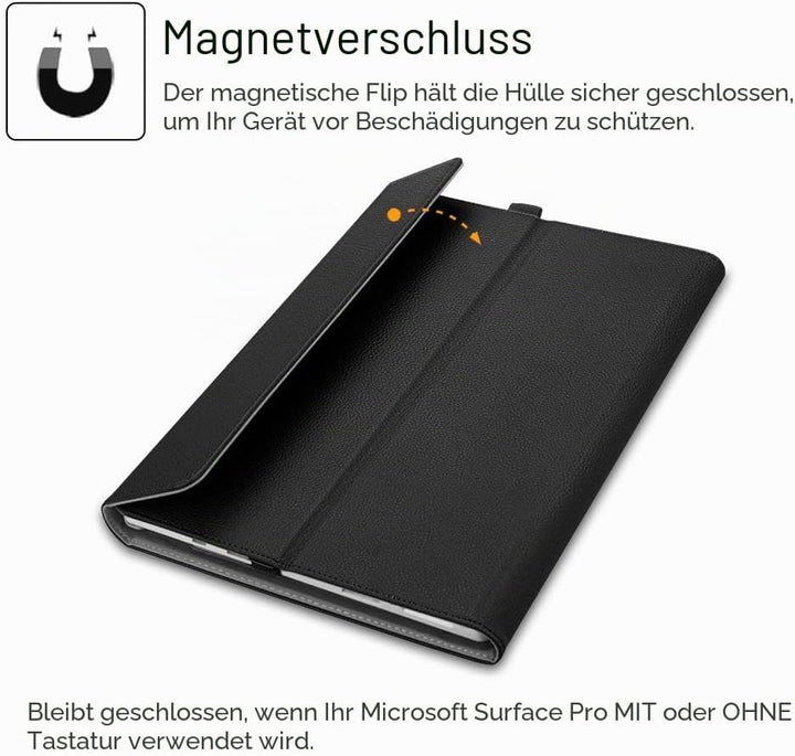 FINTIE Hülle für Microsoft Surface Pro 7+/ 7/6/ 5/4/ 3 Tablet 12.3 Zoll - Multi-Sichtwinkel Hochwert