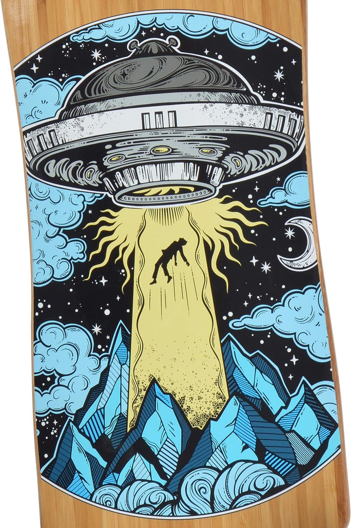 Apollo Longboard, Komplettboard mit Deck aus Bambus & Fiberglas, High-End Board mit ABEC 9 Kugellage