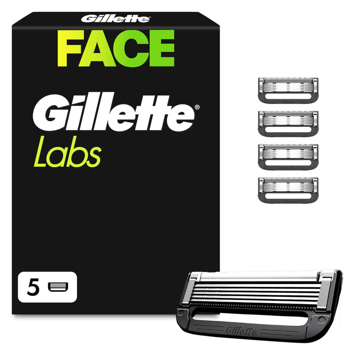 Gillette Labs Rasierklingen für Männer, 5 Original Ersatzklingen, Klingen für Herren Kompatibel mit