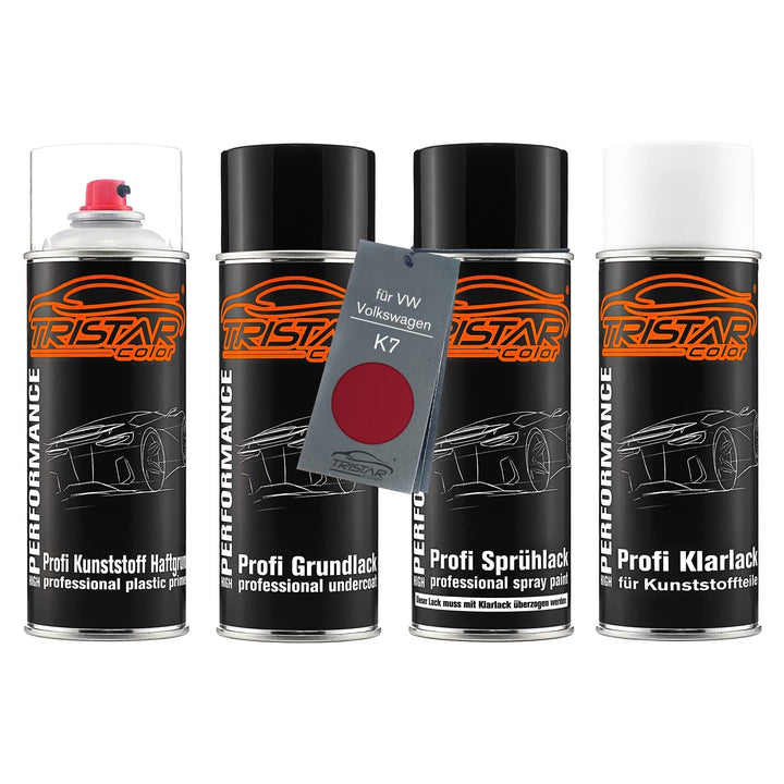 Autolack Spraydosen Set für Kunststoff Stossstange für VW/Volkswagen K7 Rojo Spice Metallic Haftgrun