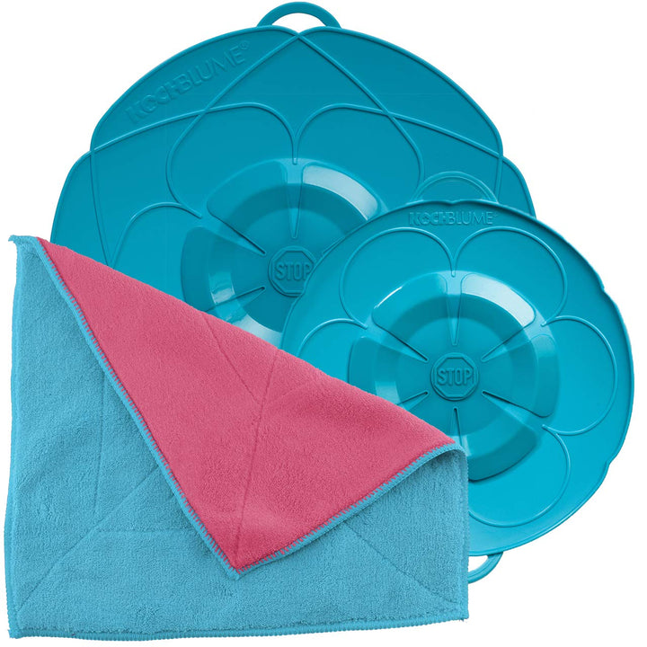 Kochblume Spar-Set für Töpfe von 14 bis 24 cm mit Microfasertuch als Set in der bunten Box | Silikon