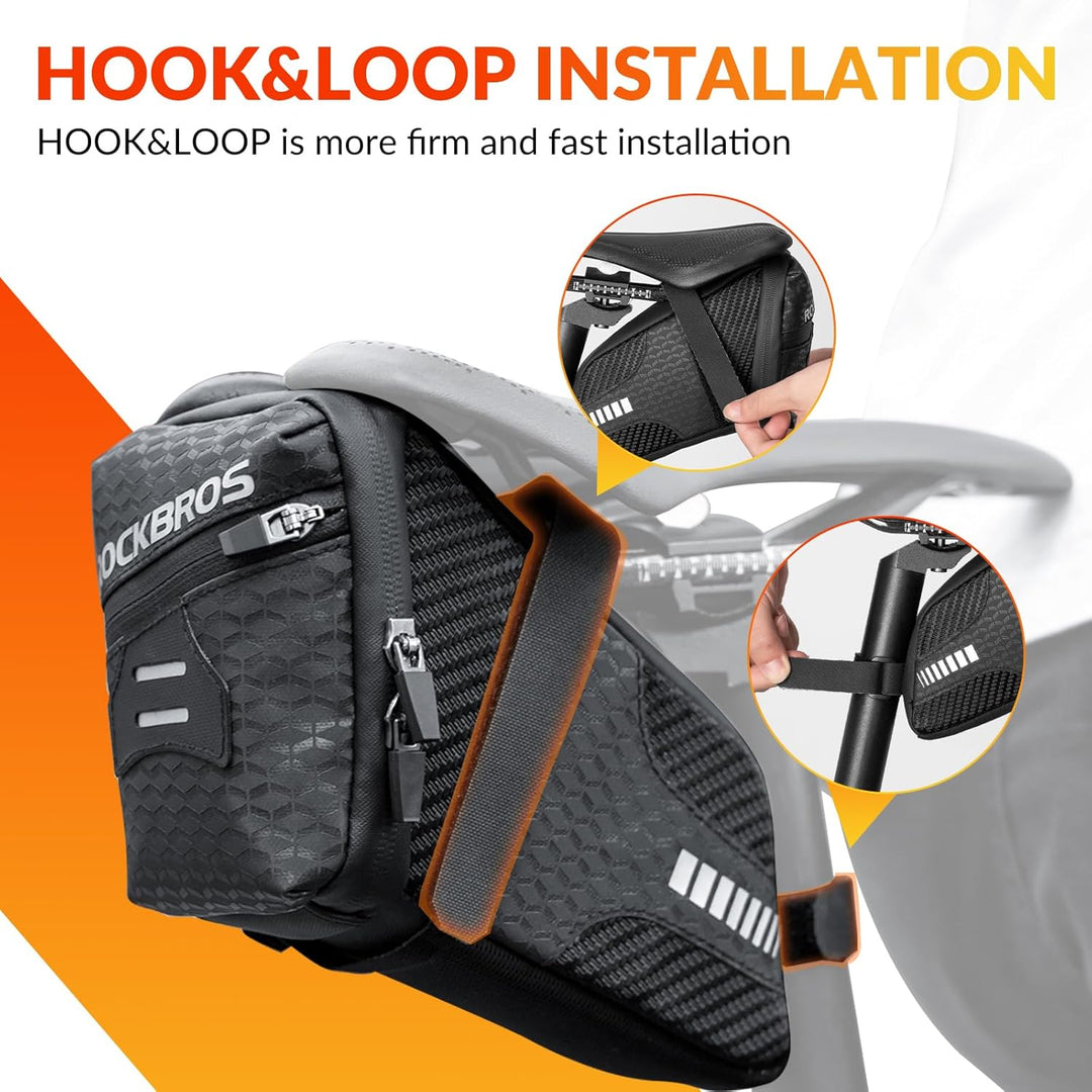 ROCKBROS Fahrrad Satteltasche Fahrradsitz Tasche für MTB Rennrad Faltrad ca.1,5L