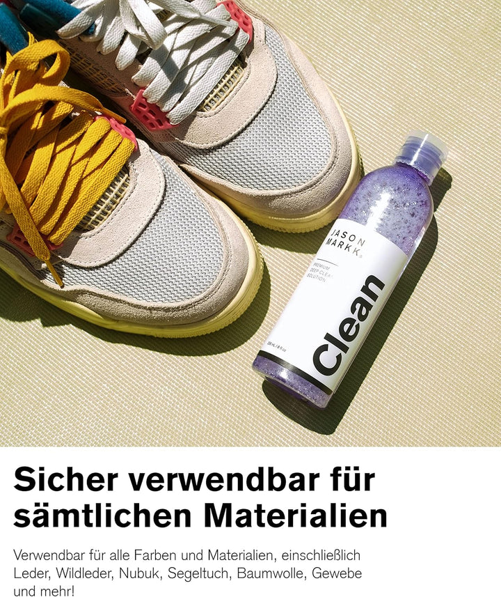 Jason Markk Schuhbürste und 8oz/236ml Tiefenreiniger im Set - Zur Reinigung und Pflege von Schuhen u