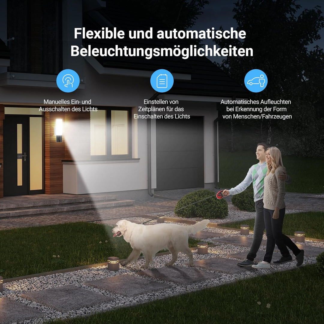 EZVIZ 2K WLAN Aussenkamera mit Zwei-Wege-Audio und Aktive Verteidigung, Flutlicht Kamera mit KI Pers