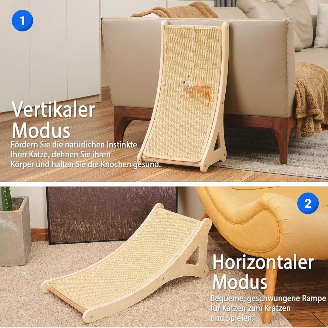 Gebogener Kratzbaum für Katzen, Sisal-Kratzrampe für Kätzchen, L-förmiges Kratzpad für Hauskatzen, 2