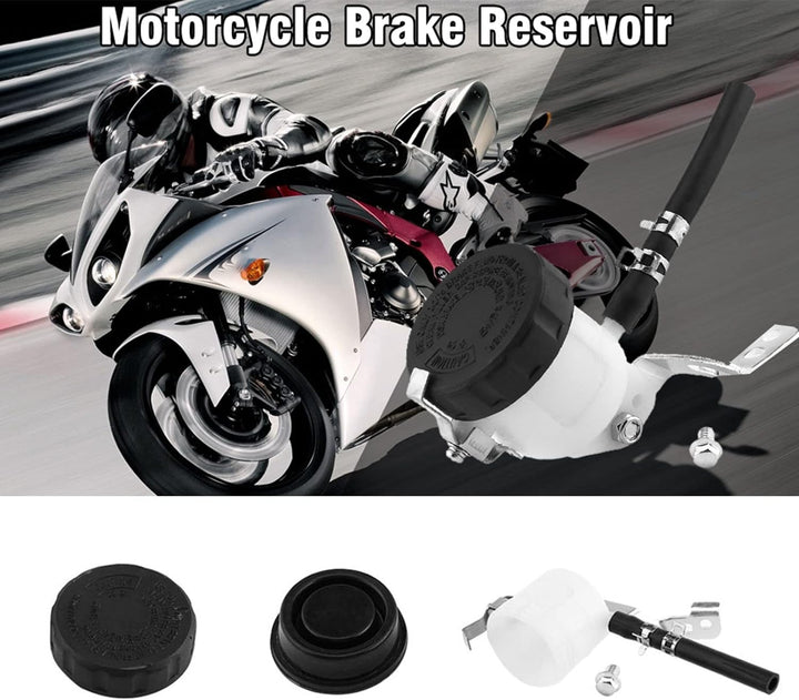 Motorrad Bremsflüssigkeitsbehälter, Fydun Bremszylinder Behälter Flüssigkeit Flasche mit Halterung f