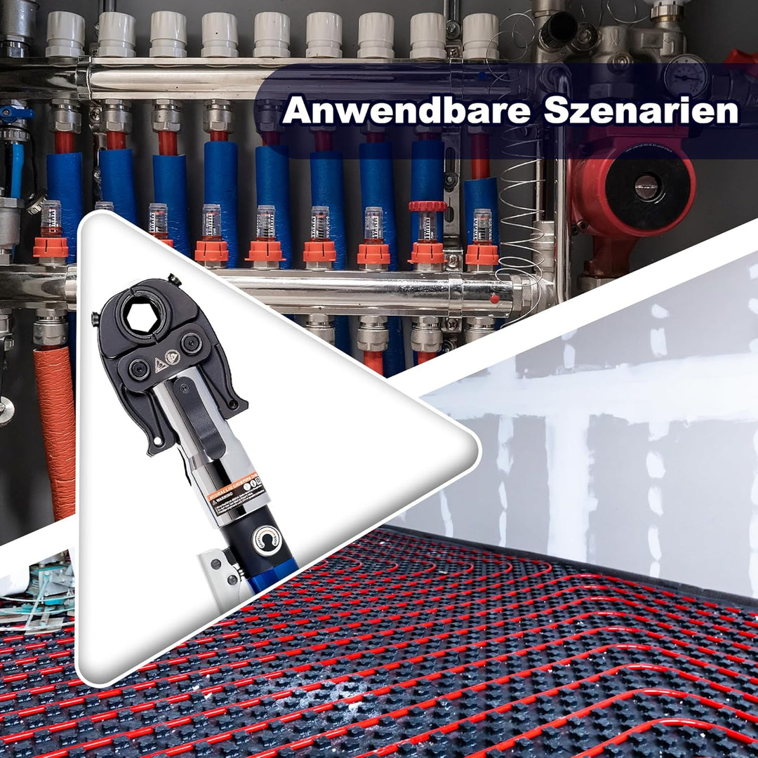 AMZCNC Profi Presszange (hydraulisch) Presswerkzeug TH-Kontur 16-20-26-32 Set Presswerkzeug HPZ mit